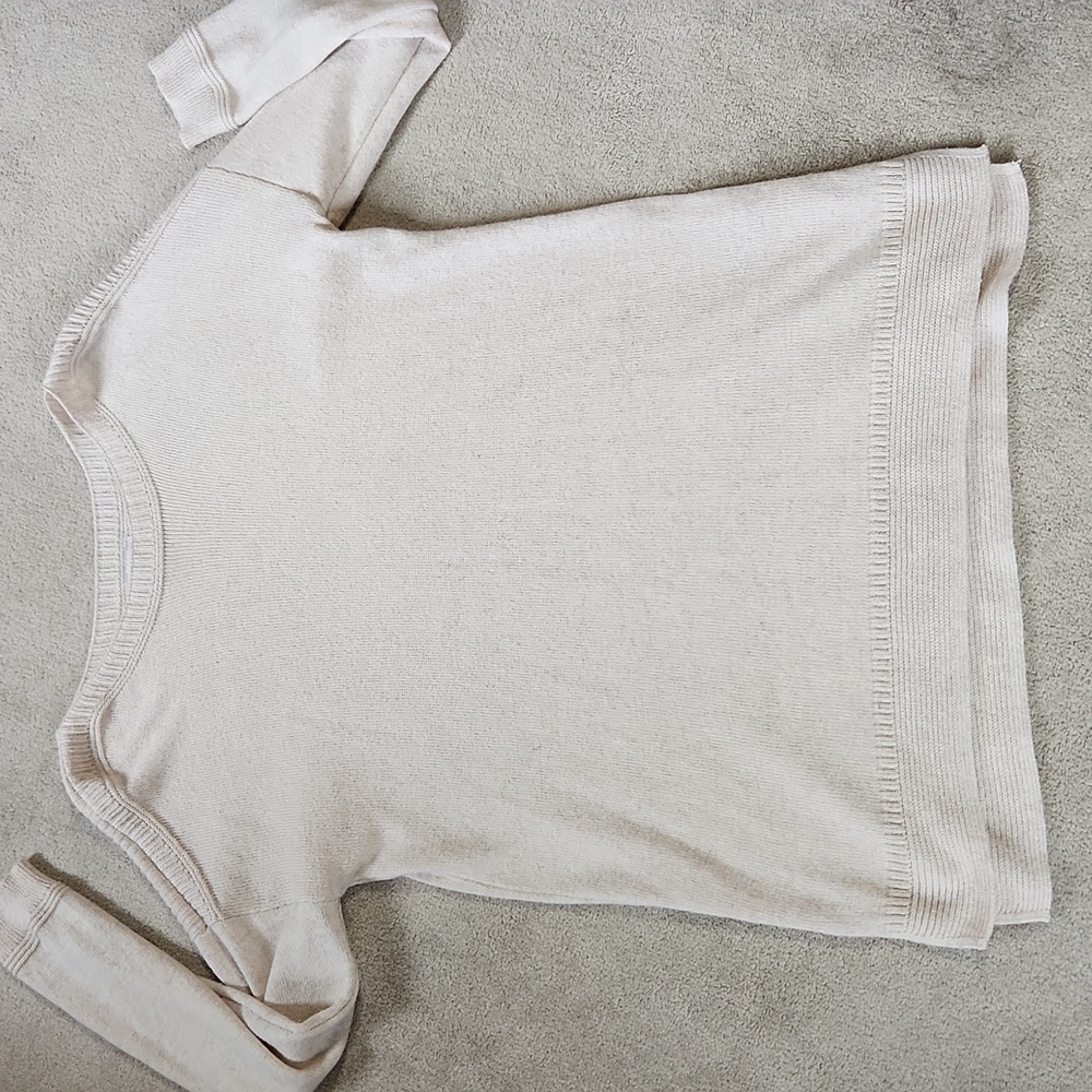 Old Navy Long Crew Neck Cream Sweater - Large